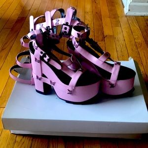 Dolls Kill/ YRU Pink Gladiator Platforms